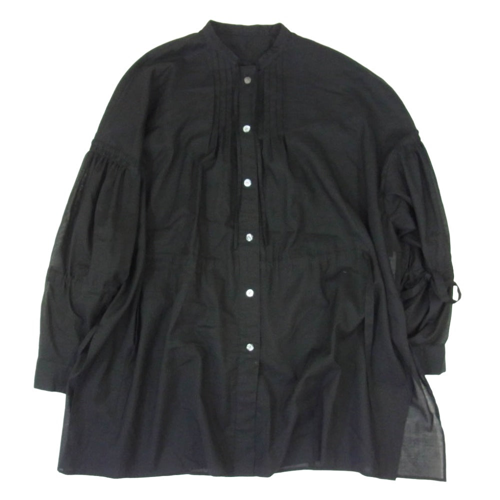ENFOLD エンフォルド 22AW 300FA230-1170 COローンChina BLOUSE プルオーバー 長袖 シャツ ブラック系 38【中古】