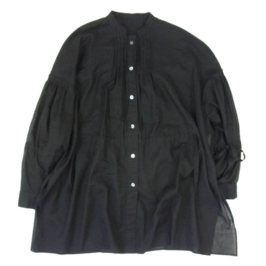 ENFOLD エンフォルド 22AW 300FA230-1170 COローンChina BLOUSE プルオーバー 長袖 シャツ ブラック系 38【中古】
