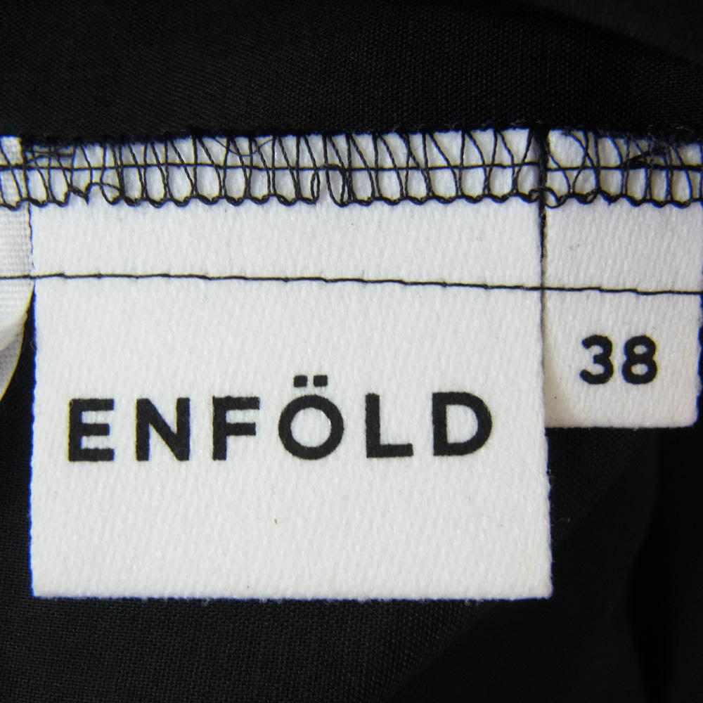 ENFOLD エンフォルド 22AW 300FA230-1170 COローンChina BLOUSE プルオーバー 長袖 シャツ ブラック系 38【中古】