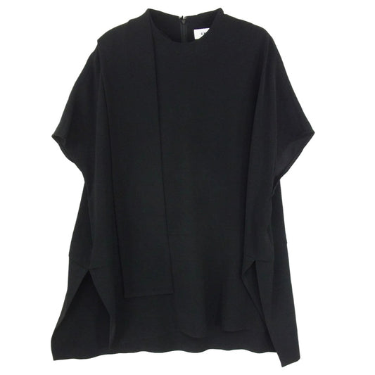 ENFOLD エンフォルド 22AW 300FA130-1540 PEダブルクロス Square Tie PULLOVER 半袖 ブラウス カットソー ブラック系 38【中古】