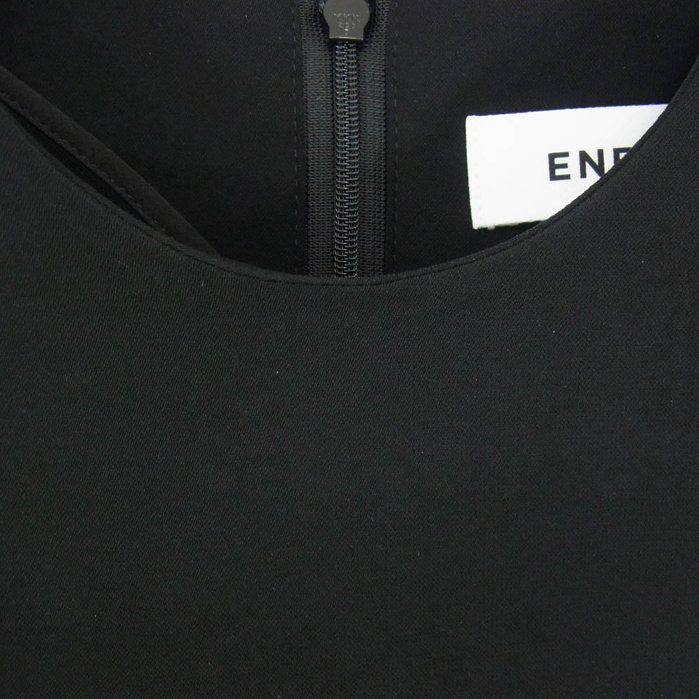 ENFOLD エンフォルド 22AW 300FA130-1540 PEダブルクロス Square Tie PULLOVER 半袖 ブラウス カットソー ブラック系 38【中古】