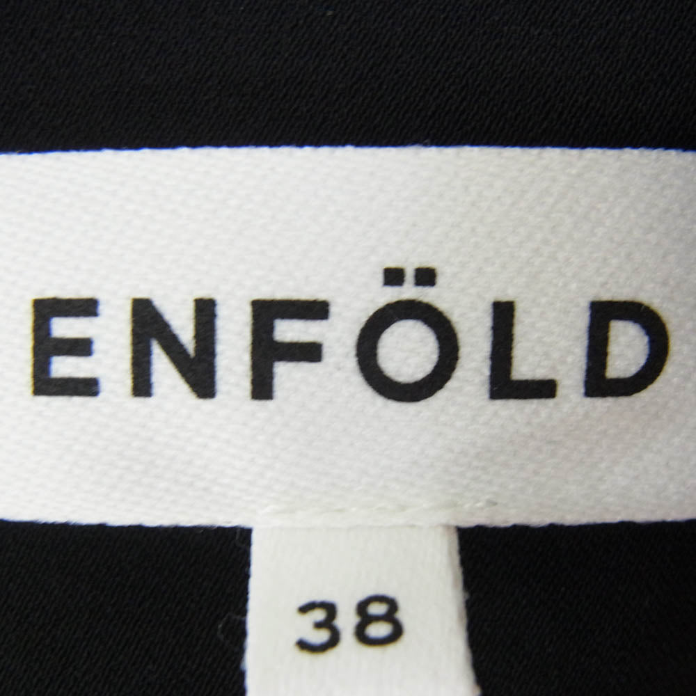 ENFOLD エンフォルド 22AW 300FA130-1540 PEダブルクロス Square Tie PULLOVER 半袖 ブラウス カットソー ブラック系 38【中古】