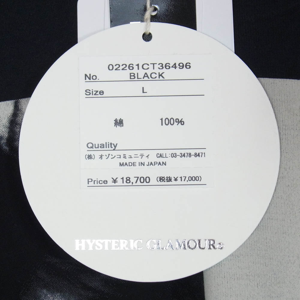 HYSTERIC GLAMOUR ヒステリックグラマー 26SS 02261CT36 DENNIS MORRIS/SID STOCKHOLM 1977 デニス・モリス グラフィック プリント Tシャツ ブラック系 L【極上美品】【中古】