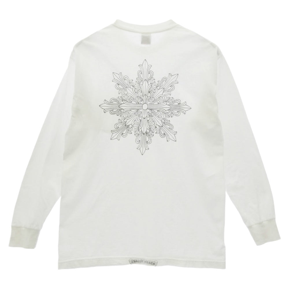 CHROME HEARTS クロムハーツ（原本無） OLD FLORAL CROSS L/S T-SHIRT オールド フローラルクロス バックプリント 長袖Tシャツ【中古】