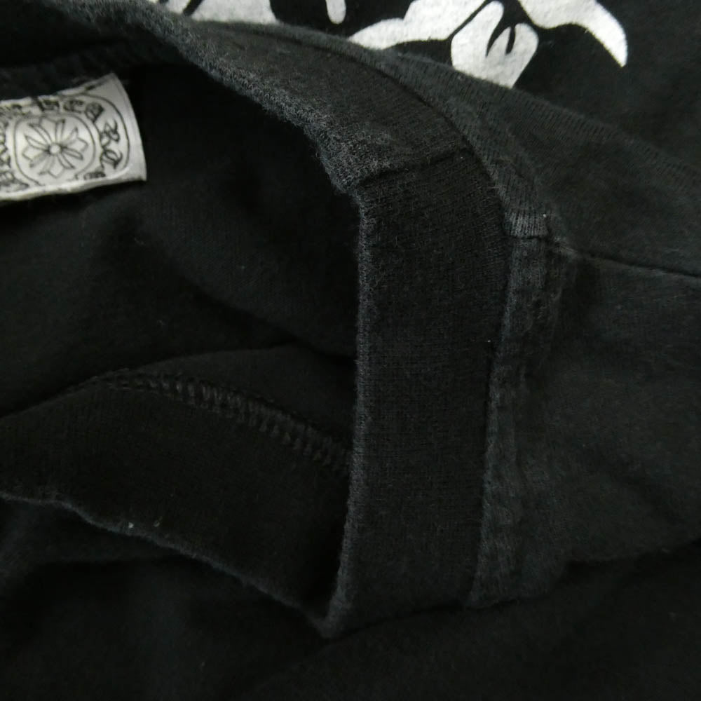 CHROME HEARTS クロムハーツ（原本無） OLD CH S/S T-SHIRT オールド ネックロゴ ヴァインダガープリント 半袖 Tシャツ ブラック系 L【中古】