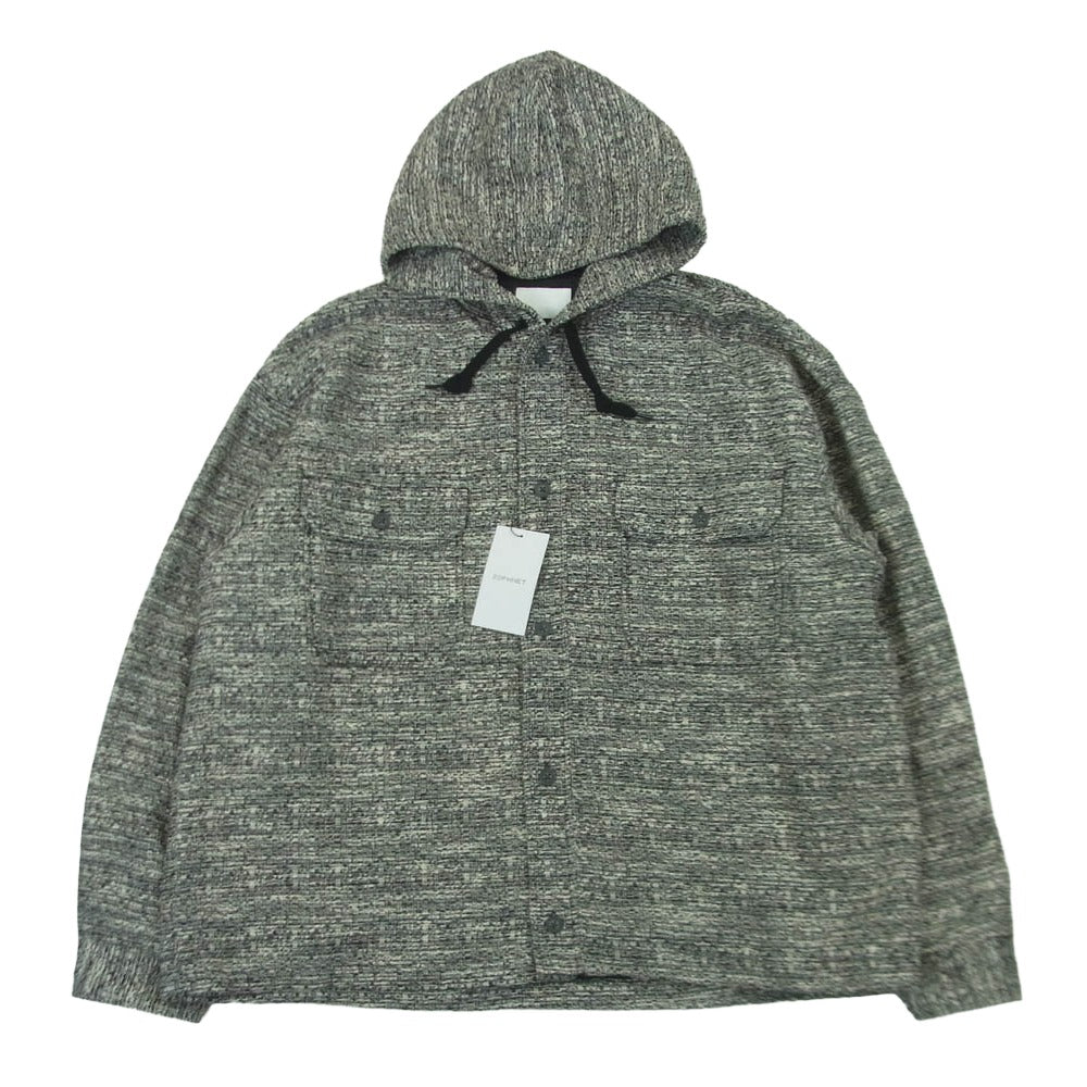 SOPHNET. ソフネット 26SS SPNT-260032 FANCY TWEED HOODED SHIRT ファンシー ツイード フーデッド シャツ ジャケット グレー系 3【新古品】【未使用】【中古】