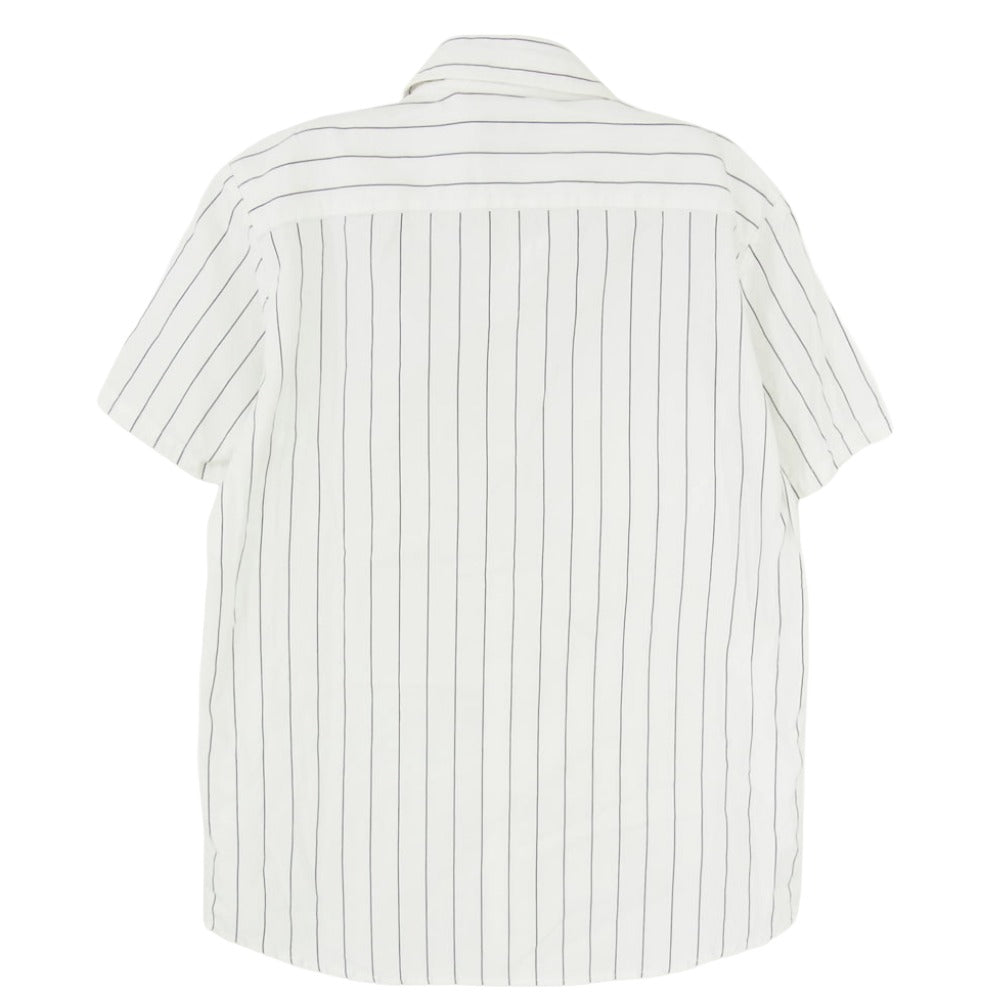 WACKO MARIA ワコマリア 13SS-WRK-04 ワッペン ストライプ 半袖 ワークシャツ ホワイト系 S【中古】