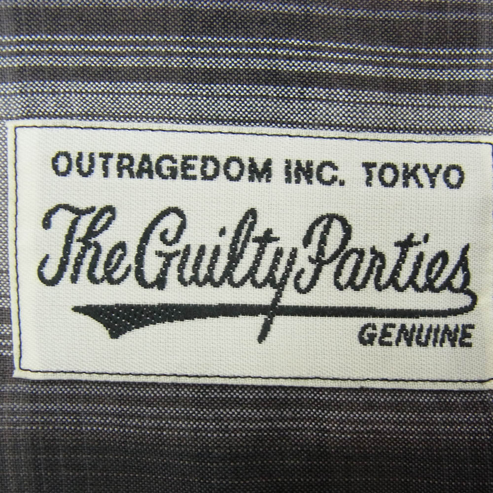 WACKO MARIA ワコマリア 12SS 12SS-OMB-17 ロゴ刺繍 オンブレ チェック レーヨン オープンカラー 半袖 シャツ ブラック系 S【中古】