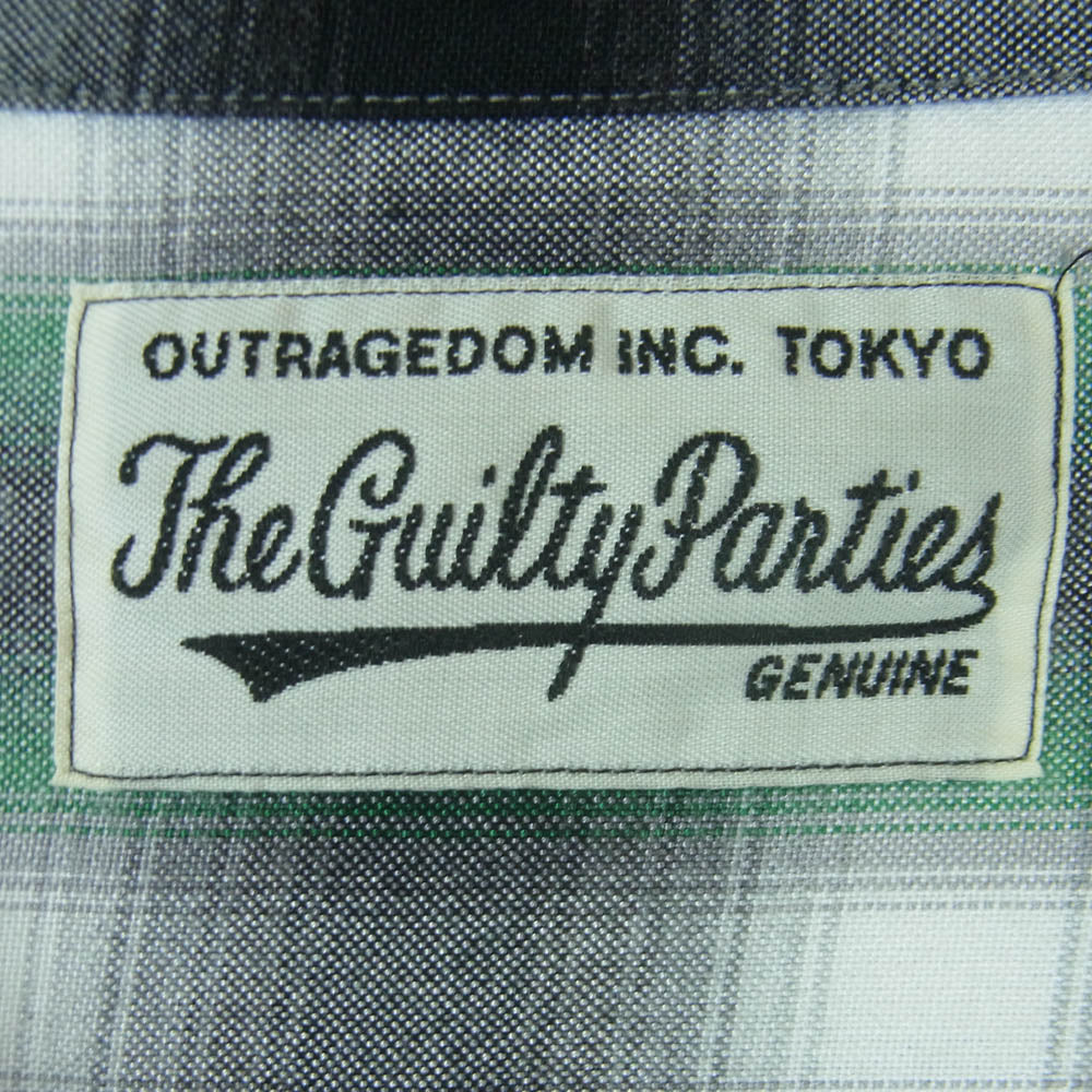 WACKO MARIA ワコマリア 13AW 13AW-OMB-10 バック刺繍 レーヨン オンブレ チェック 長袖 シャツ グリーン系 グレー系 S【中古】