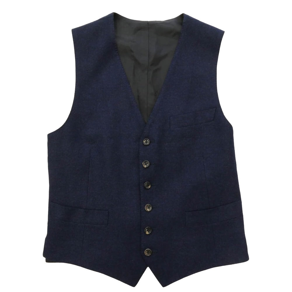 WACKO MARIA ワコマリア Ermenegildo Zegna エルメネジルドゼニア製カシミヤ混ウール 3ピース スーツ ジャケット ベスト パンツ セットアップ ネイビー系 Sサイズ【中古】