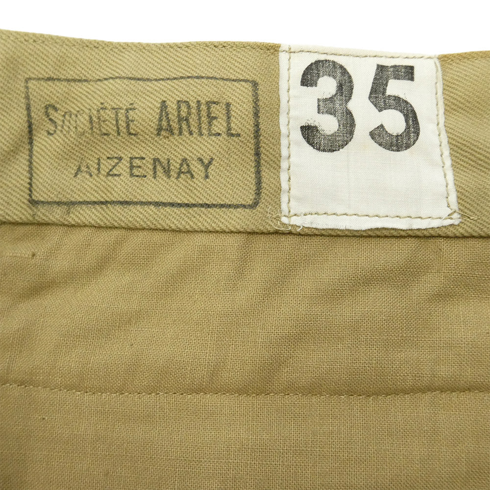 ヴィンテージ M52 フランス軍 ミリタリー チノ トラウザー パンツ ベージュ系 35【中古】