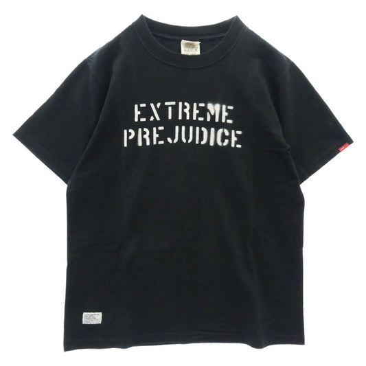 WTAPS ダブルタップス EXTREME PREJUDICE バックプリント 半袖 Tシャツ ブラック系 S【中古】