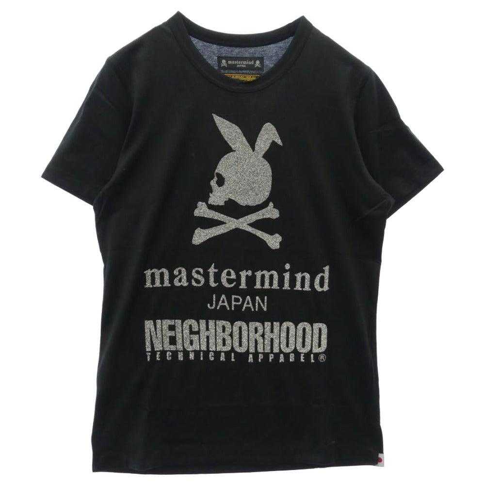 NEIGHBORHOOD ネイバーフッド mastermind JAPAN マスターマインドジャパン NMB2-TS01-011-3 x mastermind マスターマインド グリッター プリント 半袖 Tシャツ ブラック系 S【極上美品】【中古】