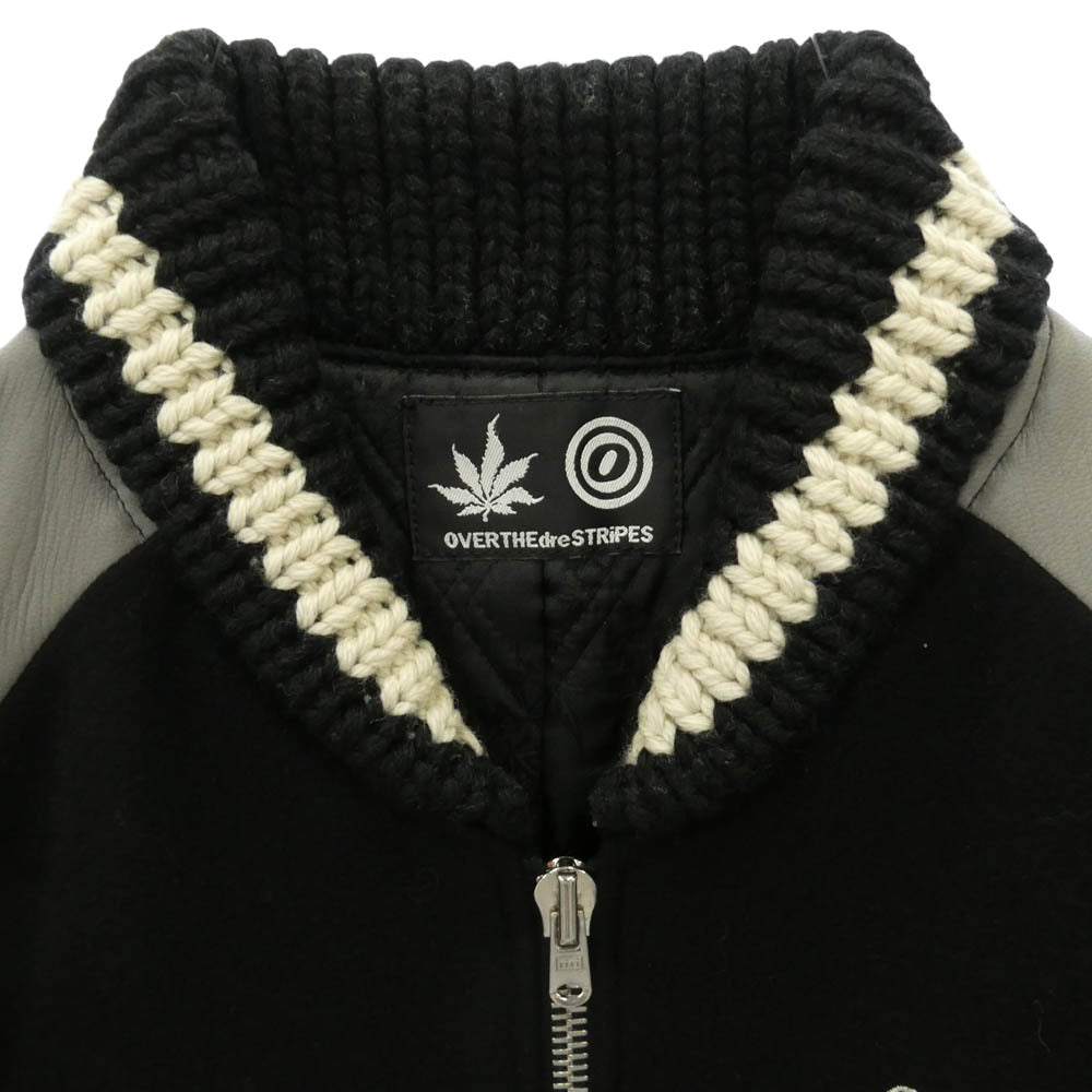 drestrip ドレストリップ OVER THE STRIPES オーバーザストライプス x OVERTHESTRIPES オーバーザストライプス 袖レザー スタジャン ジャケット ブルゾン ブラック系 グレー系 2【中古】