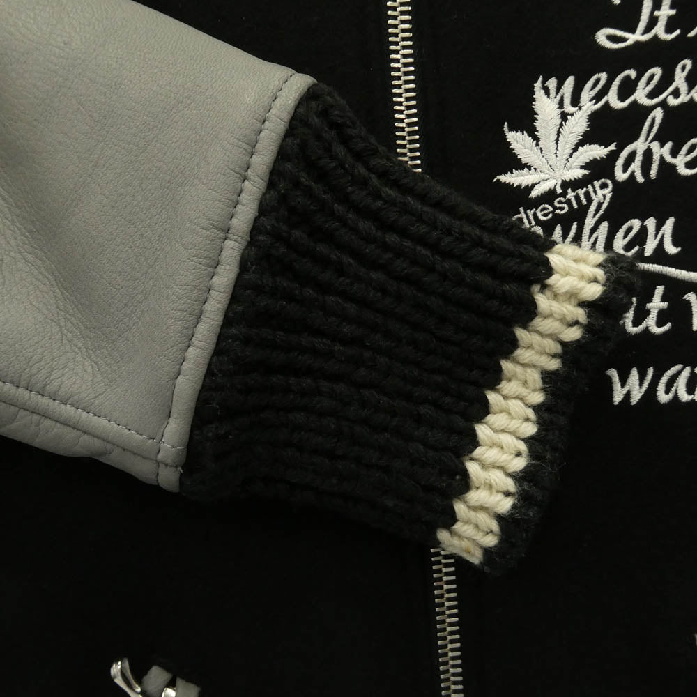 drestrip ドレストリップ OVER THE STRIPES オーバーザストライプス x OVERTHESTRIPES オーバーザストライプス 袖レザー スタジャン ジャケット ブルゾン ブラック系 グレー系 2【中古】