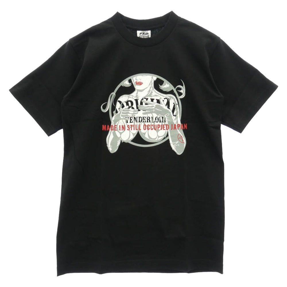 TENDERLOIN テンダーロイン x PRO CLUB プロクラブ TEE PC プリント 半袖 Tシャツ ブラック系 M【極上美品】【中古】