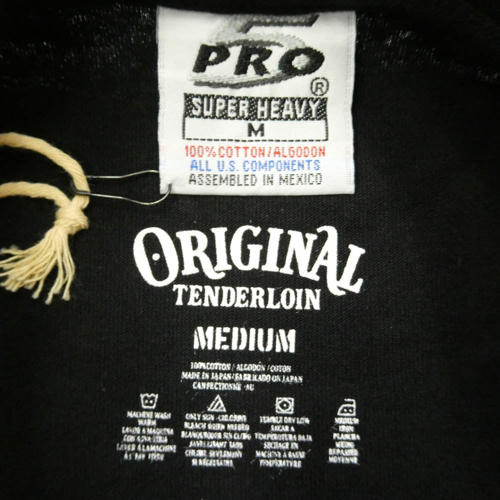 TENDERLOIN テンダーロイン x PRO CLUB プロクラブ TEE PC プリント 半袖 Tシャツ ブラック系 M【極上美品】【中古】