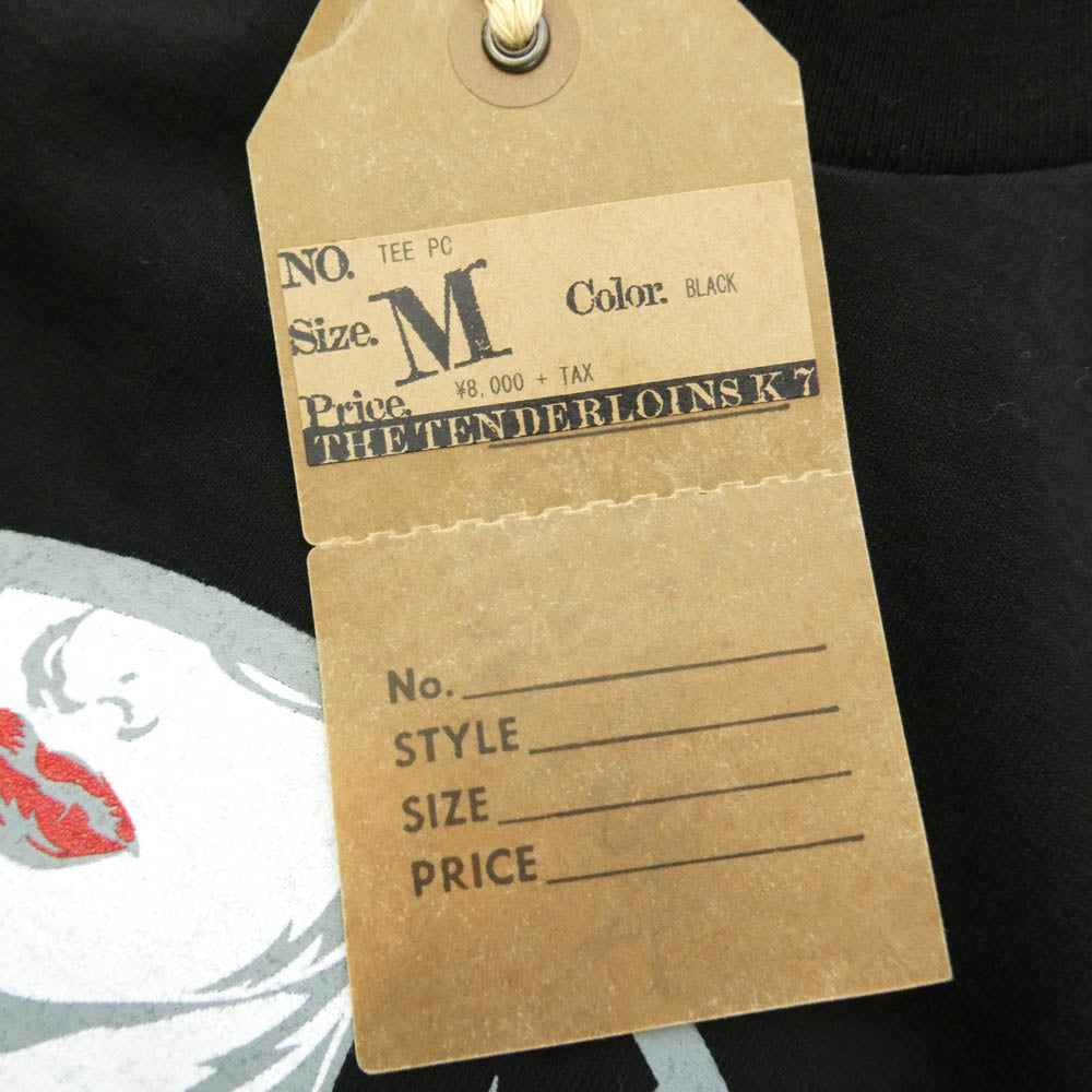 TENDERLOIN テンダーロイン x PRO CLUB プロクラブ TEE PC プリント 半袖 Tシャツ ブラック系 M【極上美品】【中古】