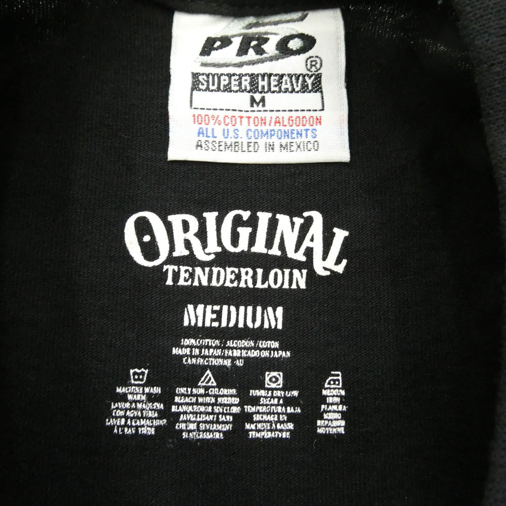 TENDERLOIN テンダーロイン x PRO CLUB プロクラブ TEE BS ボルネオスカル ロゴプリント 半袖 Tシャツ ブラック系 M【美品】【中古】