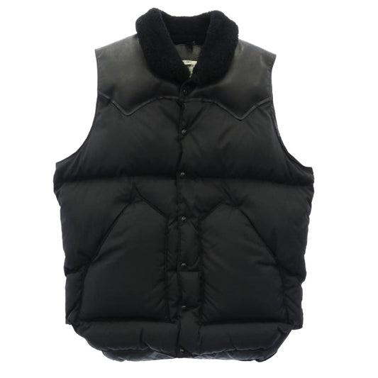 Rocky Mountain FeatherBed ロッキーマウンテンフェザーベッド Christy Vest クリスティ レザーヨーク ダウンベスト ブラック系 38【中古】