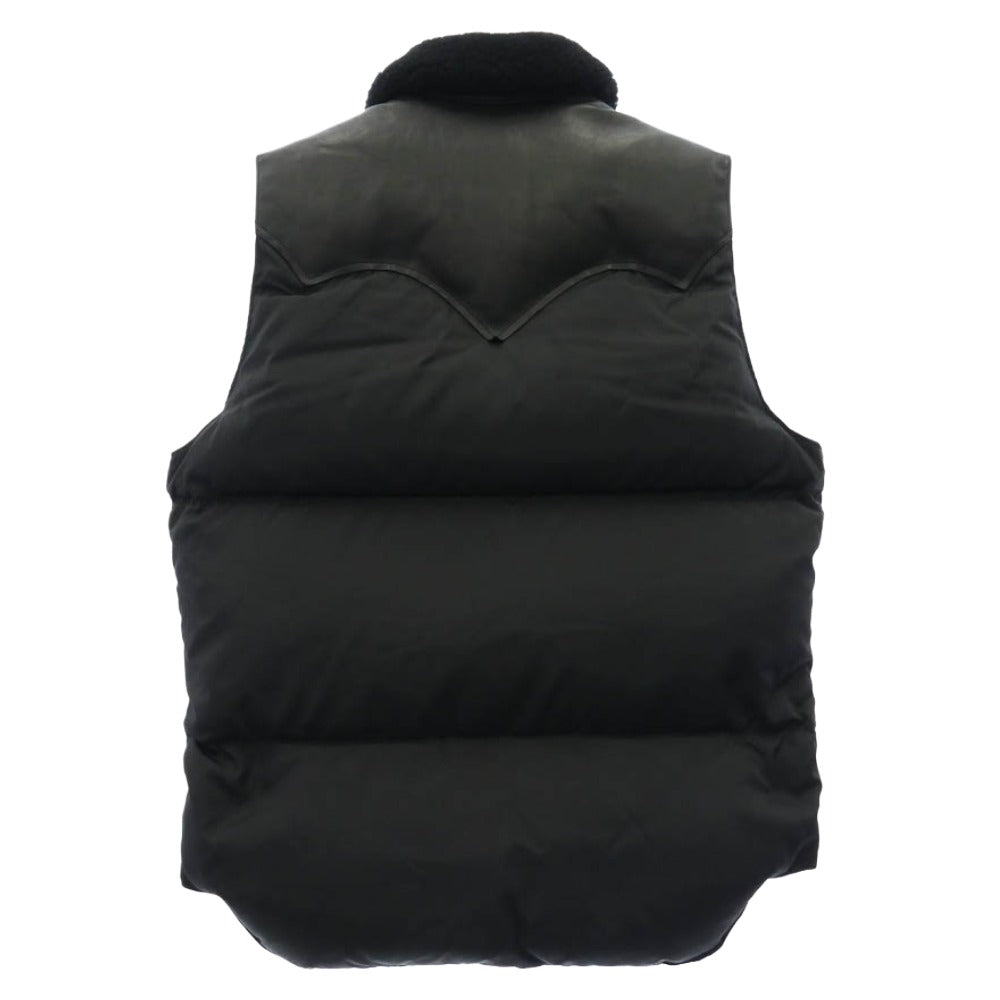 Rocky Mountain FeatherBed ロッキーマウンテンフェザーベッド Christy Vest クリスティ レザーヨーク ダウンベスト ブラック系 38【中古】