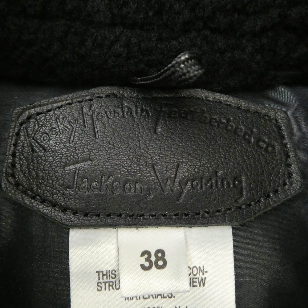 Rocky Mountain FeatherBed ロッキーマウンテンフェザーベッド Christy Vest クリスティ レザーヨーク ダウンベスト ブラック系 38【中古】