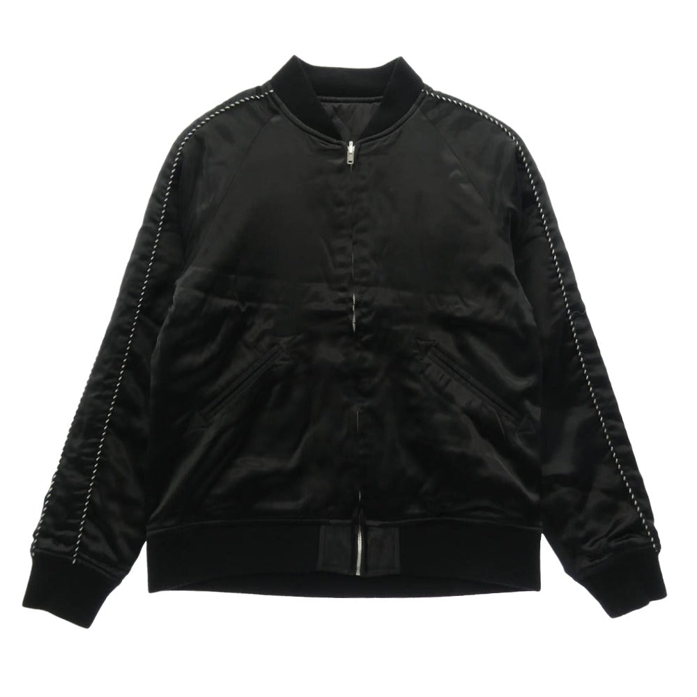 WACKO MARIA ワコマリア WOLF'S HEAD ウルフズヘッド x WOLF'S HEAD ウルフズヘッド リバーシブル スカジャン ジャケット ブルゾン ブラック系 M【中古】
