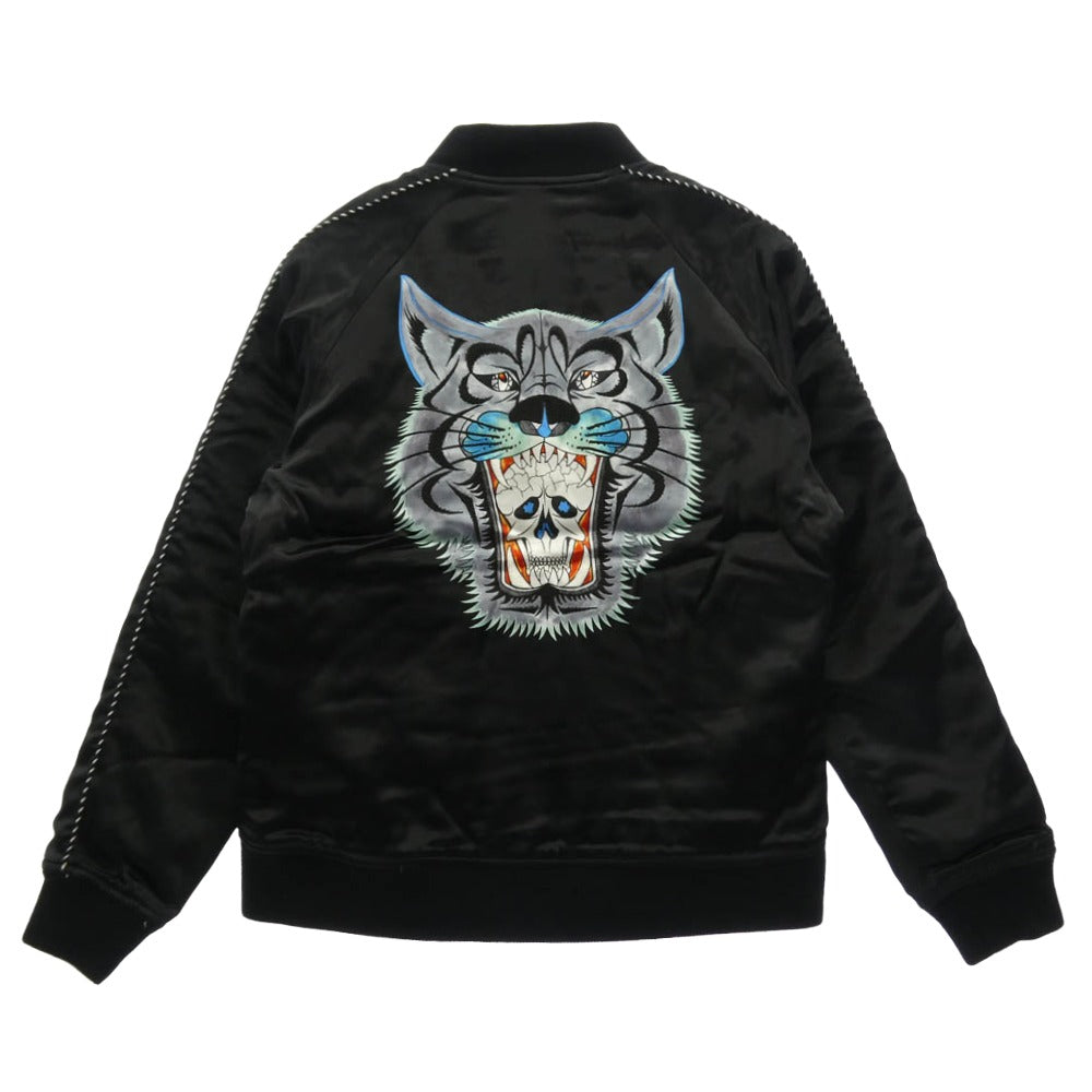 WACKO MARIA ワコマリア WOLF'S HEAD ウルフズヘッド x WOLF'S HEAD ウルフズヘッド リバーシブル スカジャン ジャケット ブルゾン ブラック系 M【中古】