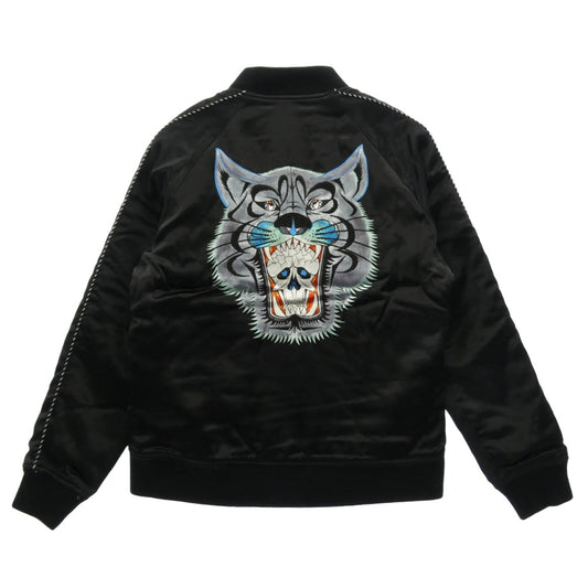 WACKO MARIA ワコマリア WOLF'S HEAD ウルフズヘッド x WOLF'S HEAD ウルフズヘッド リバーシブル スカジャン ジャケット ブルゾン ブラック系 M【中古】