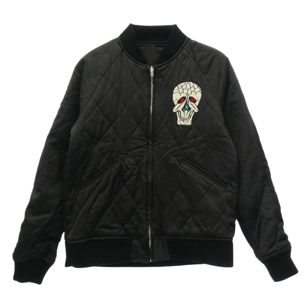 WACKO MARIA ワコマリア WOLF'S HEAD ウルフズヘッド x WOLF'S HEAD ウルフズヘッド リバーシブル スカジャン ジャケット ブルゾン ブラック系 M【中古】