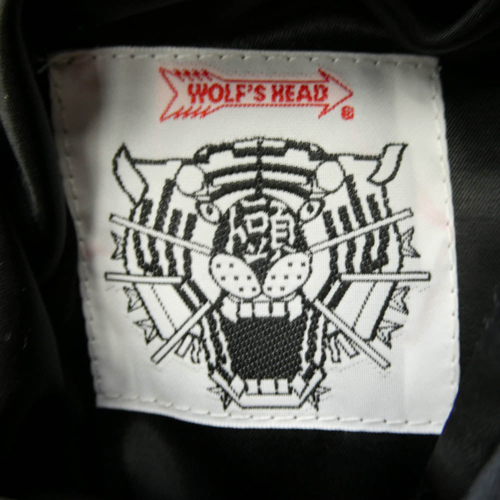 WACKO MARIA ワコマリア WOLF'S HEAD ウルフズヘッド x WOLF'S HEAD ウルフズヘッド リバーシブル スカジャン ジャケット ブルゾン ブラック系 M【中古】