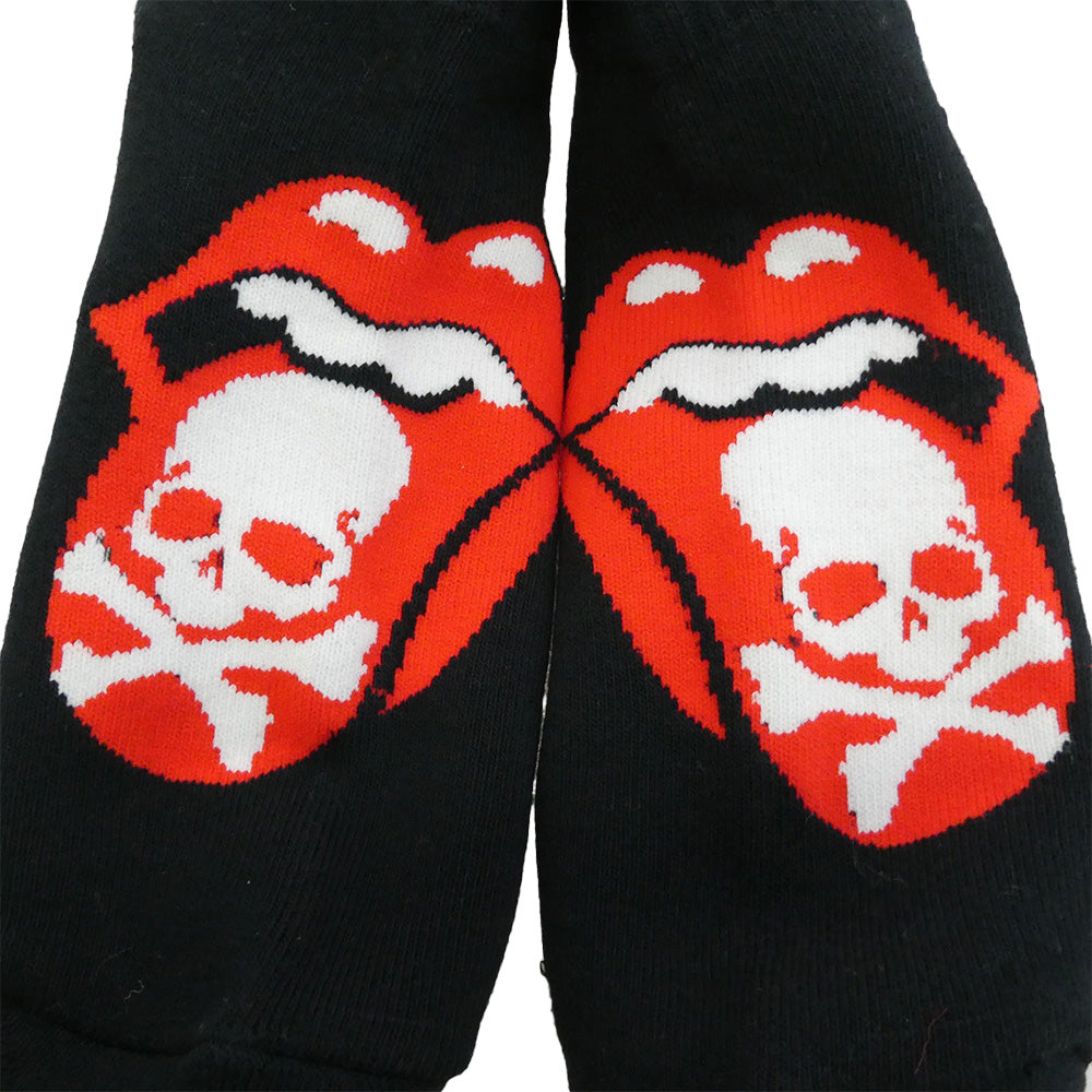 mastermind JAPAN マスターマインドジャパン 8LR-S001-BLACK THE ROLLING STONES ローリング ストーンズ スカル アンクル ソックス 靴下 ブラック系 レッド系 F【新古品】【未使用】【中古】