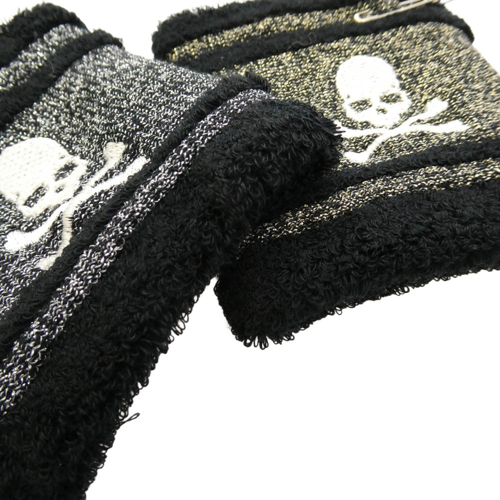 mastermind JAPAN マスターマインドジャパン MW-AC09-1 ラメ スカル 刺繍 リストバンド フィンガーバンド ブラック系【極上美品】【中古】