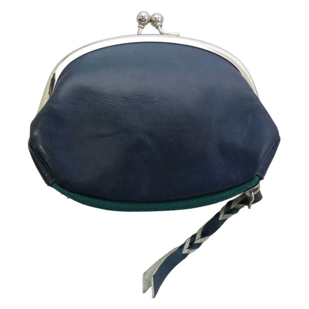 PORTER ポーター レザー がま口 財布 ウォレット 小銭入れ グリーン系【中古】
