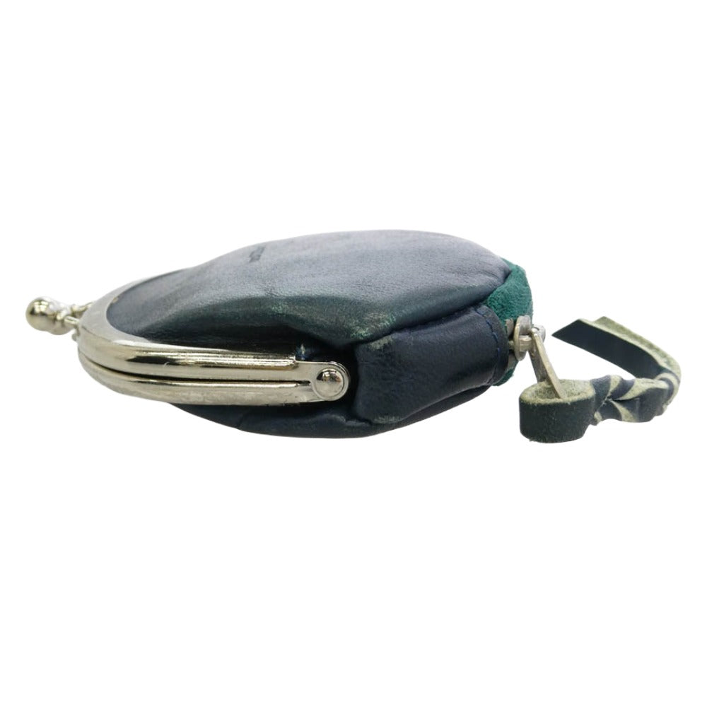 PORTER ポーター レザー がま口 財布 ウォレット 小銭入れ グリーン系【中古】