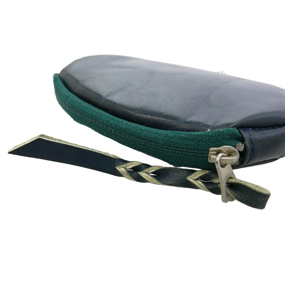 PORTER ポーター レザー がま口 財布 ウォレット 小銭入れ グリーン系【中古】