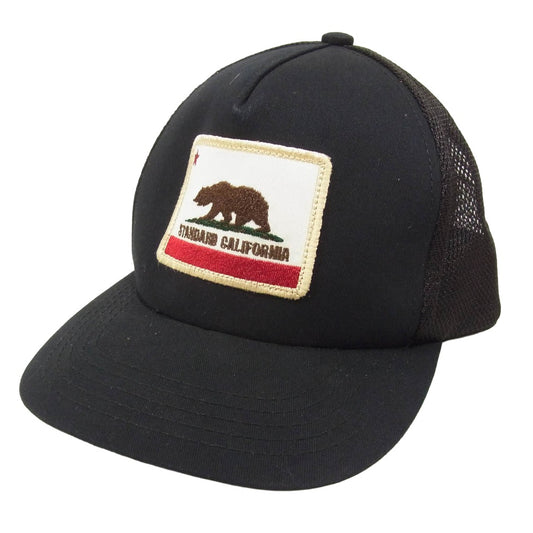 STANDARD CALIFORNIA スタンダードカリフォルニア FLAG PATCH MESH CAP フラッグ パッチ メッシュ キャップ ブラック系【中古】