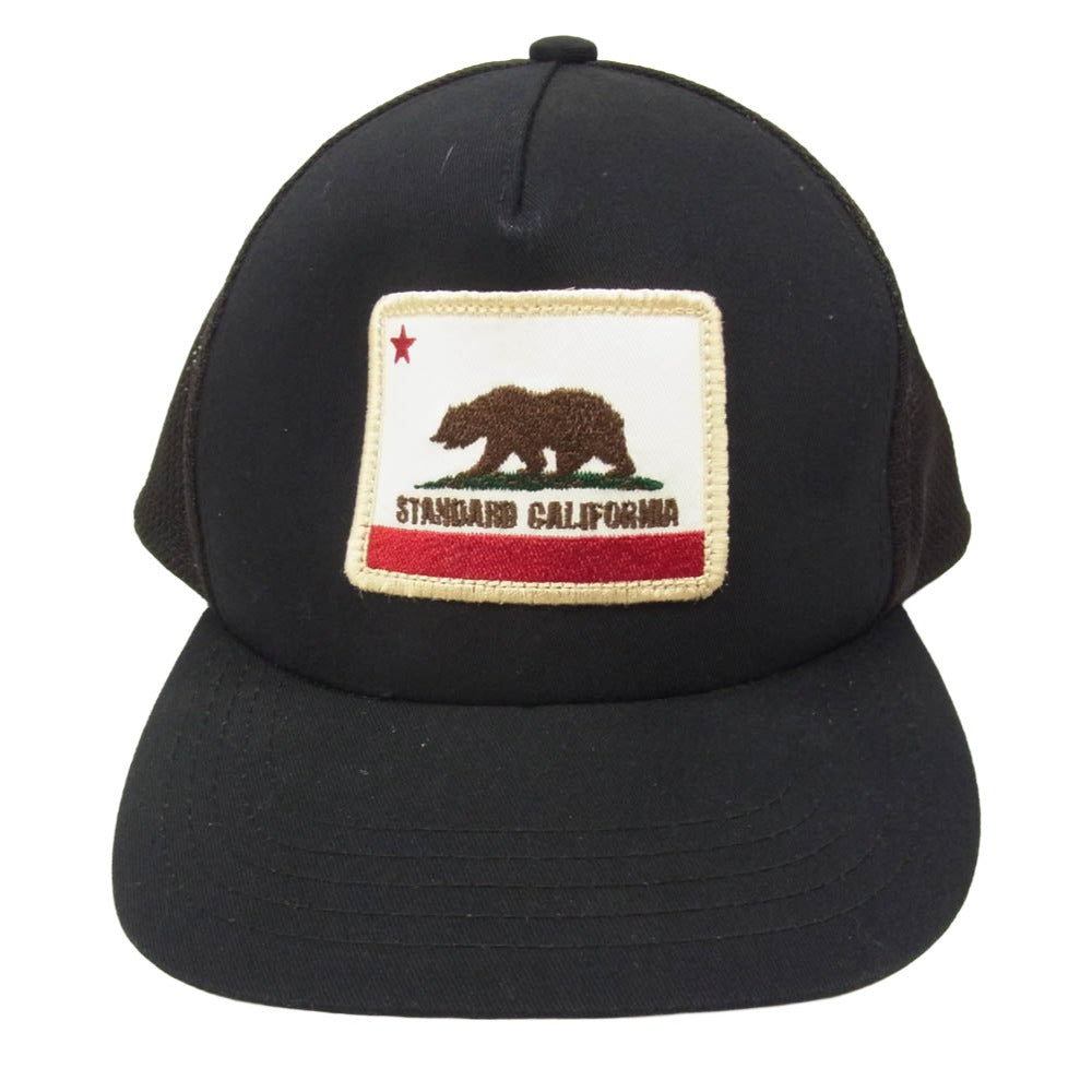 STANDARD CALIFORNIA スタンダードカリフォルニア FLAG PATCH MESH CAP フラッグ パッチ メッシュ キャップ ブラック系【中古】