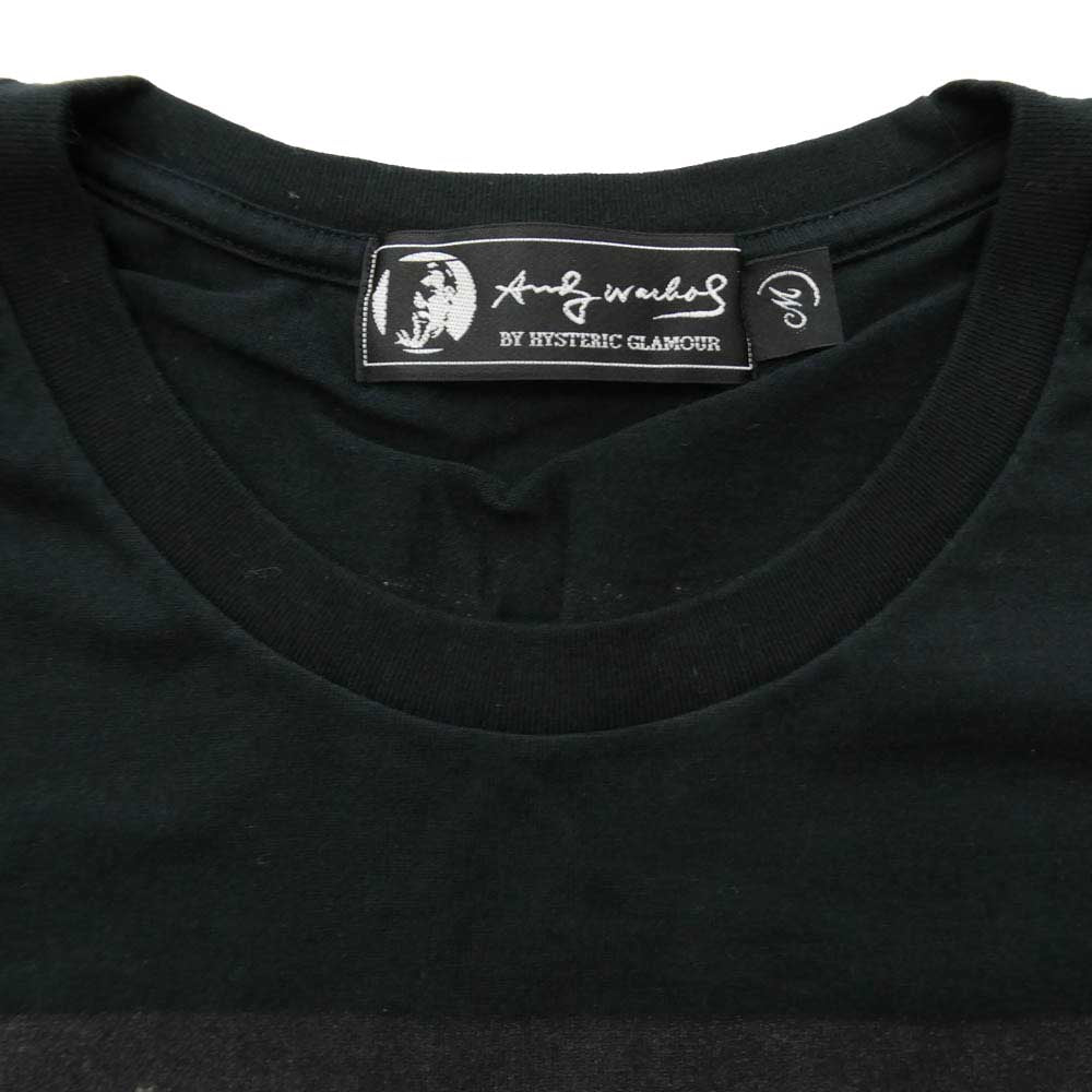 HYSTERIC GLAMOUR ヒステリックグラマー 7CT-0802-15C Andy Warhol アンディウォーホル グラフィック プリント Tシャツ ブラック系 M【新古品】【未使用】【中古】