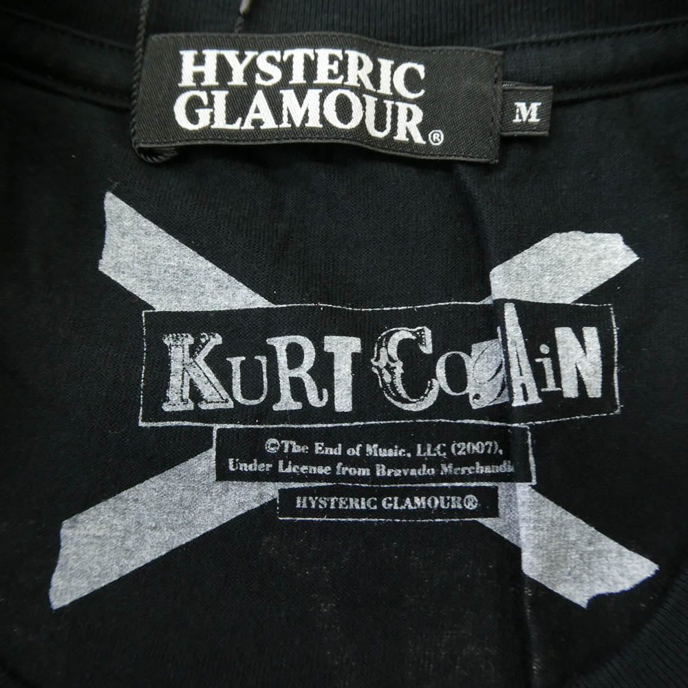 HYSTERIC GLAMOUR ヒステリックグラマー 4CT-5192-15C Kurt Cobain カートコバーン グラフィック プリント Tシャツ ブラック系 M【新古品】【未使用】【中古】