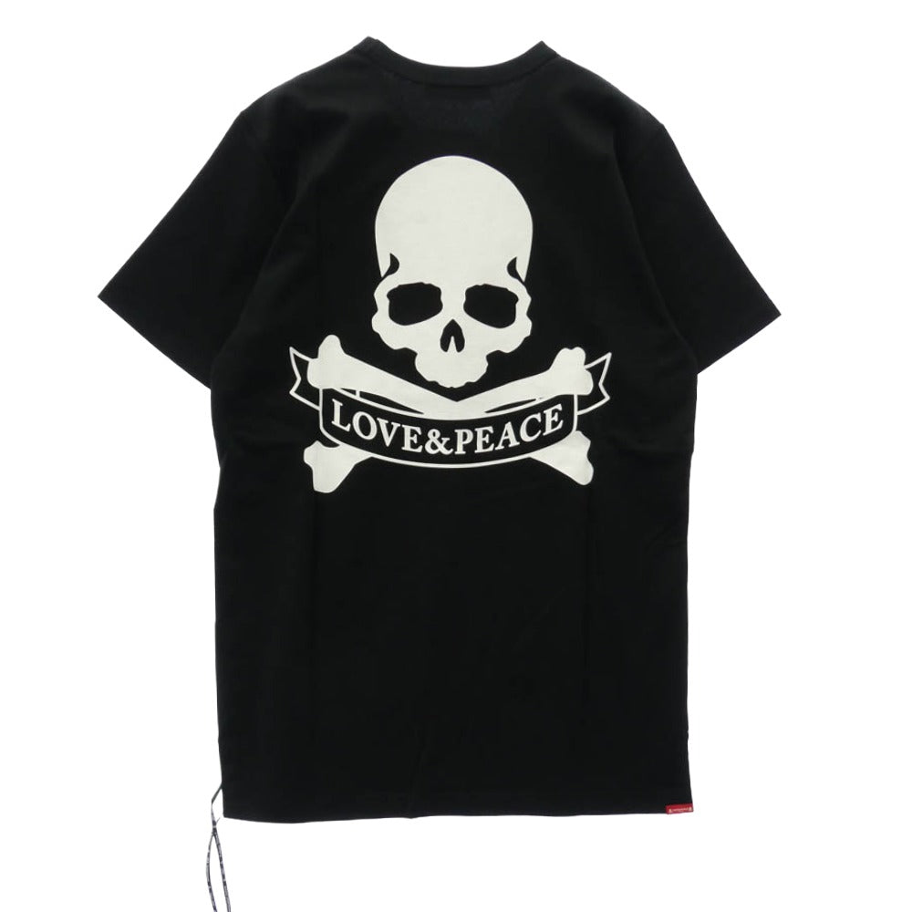 mastermind JAPAN マスターマインドジャパン MJ17P01-TS091-010 20TH LOVE&PEACE ロゴ スカル プリント Tシャツ ブラック系 S【新古品】【未使用】【中古】