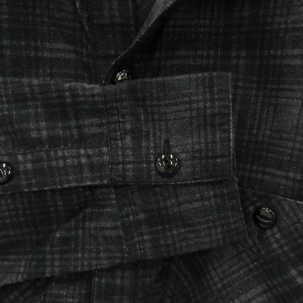 NEIGHBORHOOD ネイバーフッド mastermind JAPAN マスターマインドジャパン 12AW 122BEMJN-SHM02S × mastermind JAPAN マスターマインドジャパン チェック スカル プリント ネルシャツ ブラック系 チャコール系 M【美品】【中古】