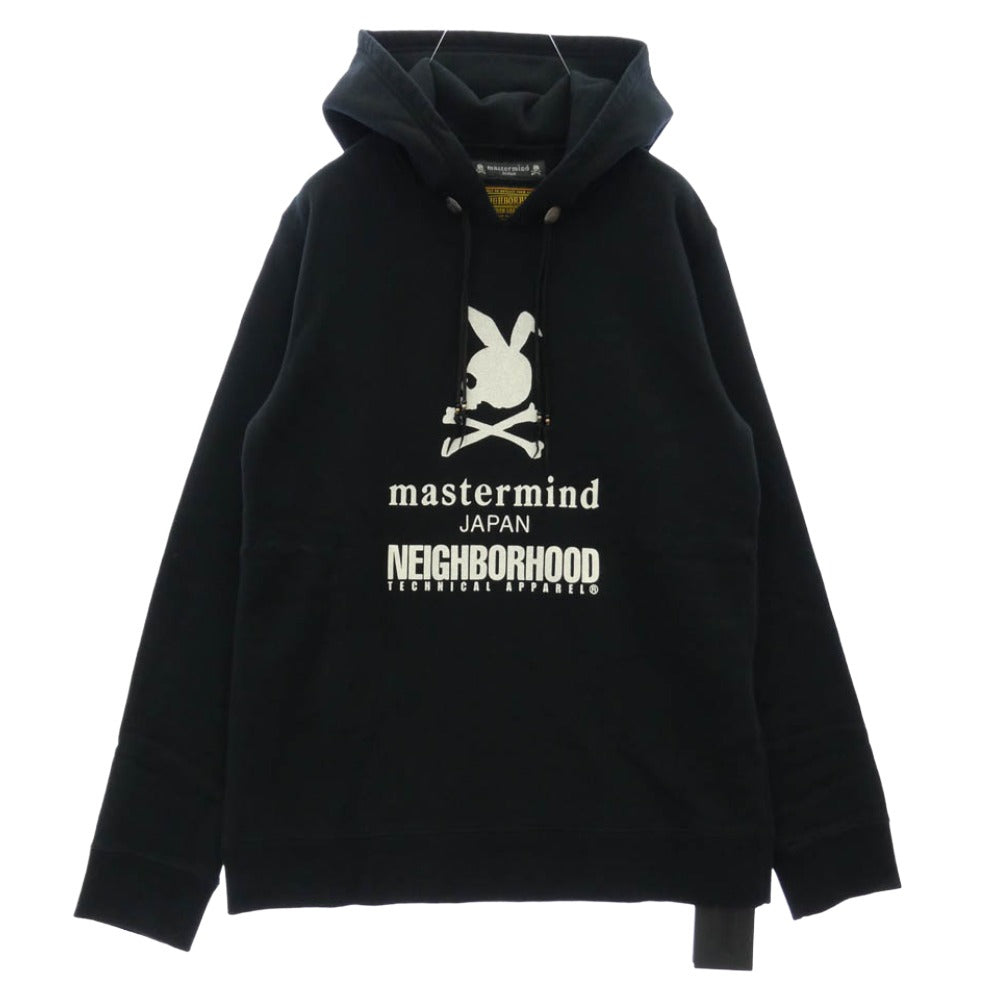 NEIGHBORHOOD ネイバーフッド mastermind JAPAN マスターマインドジャパン 12AW 122MBMJN-CSM02S × mastermind JAPAN マスターマインドジャパン コンチョ付き バニースカル プリント プルオーバー パーカー ブラック系 M【新古品】【未使用】【中古】