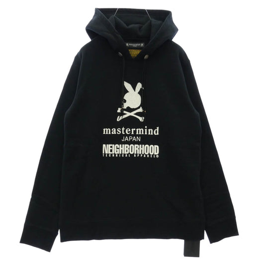 NEIGHBORHOOD ネイバーフッド mastermind JAPAN マスターマインドジャパン 12AW 122MBMJN-CSM02S × mastermind JAPAN マスターマインドジャパン コンチョ付き バニースカル プリント プルオーバー パーカー ブラック系 M【新古品】【未使用】【中古】