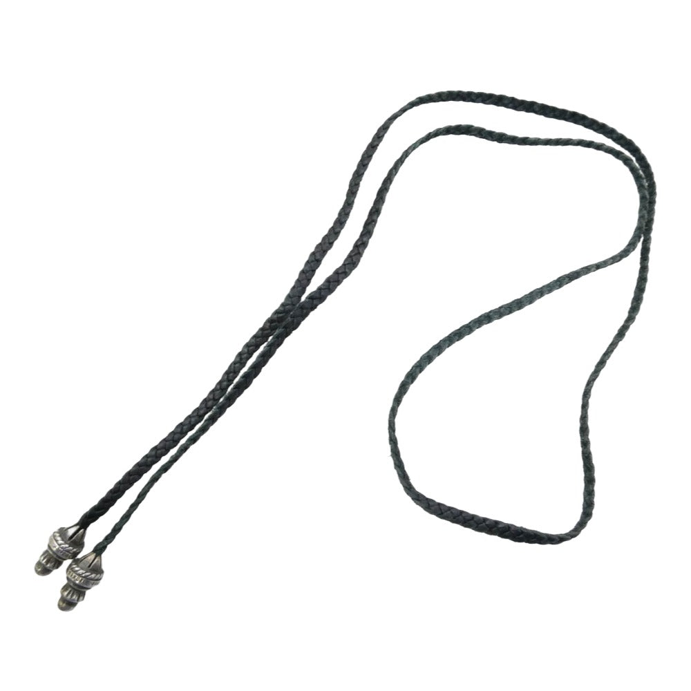 CHROME HEARTS クロムハーツ（原本無） LEATHER BRAID ボロチップ レザーブレード ネックレス ブラック系 シルバー系【中古】