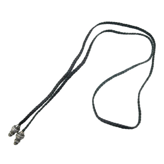 CHROME HEARTS クロムハーツ（原本無） LEATHER BRAID ボロチップ レザーブレード ネックレス ブラック系 シルバー系【中古】