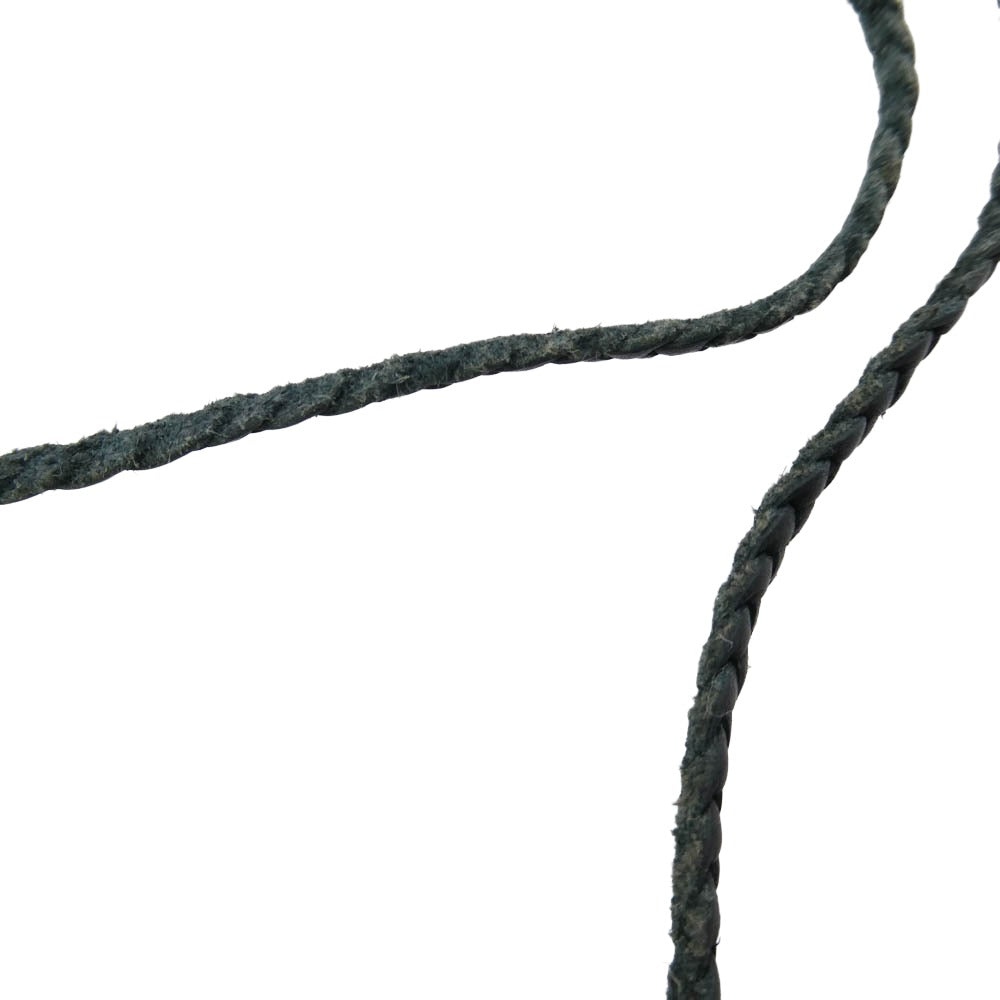 CHROME HEARTS クロムハーツ（原本無） LEATHER BRAID ボロチップ レザーブレード ネックレス ブラック系 シルバー系【中古】