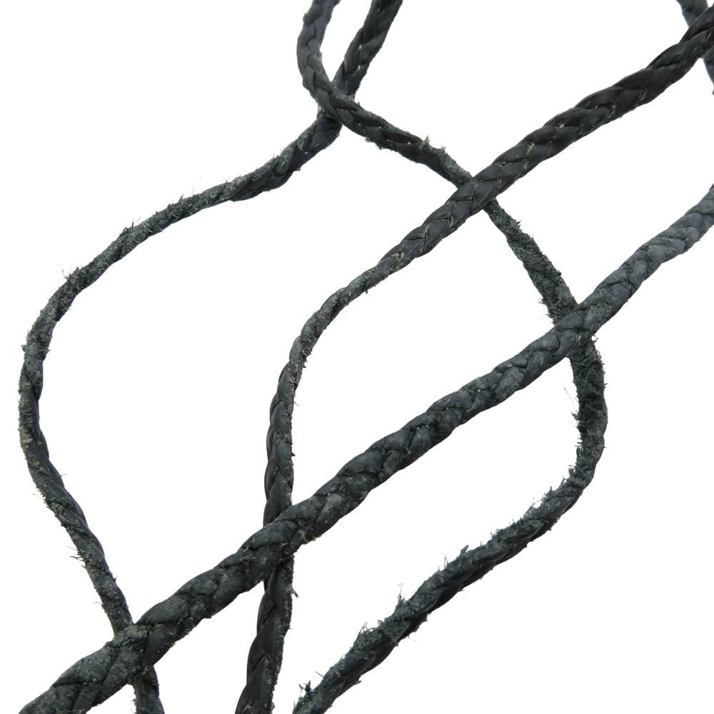 CHROME HEARTS クロムハーツ（原本無） LEATHER BRAID スクロール レザーブレード ネックレス ダークグレー系 シルバー系【中古】 CHROME HEARTS クロムハーツ（原本無） LEATHER BRAID スクロール