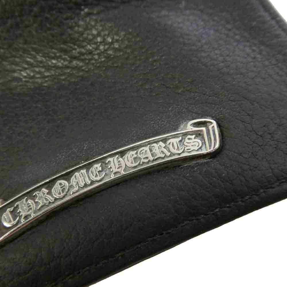 CHROME HEARTS クロムハーツ（原本無） ZPR CHNG PURSE チェンジパース ダガージップ スクロールラベル レザー コインケース 財布 ミニウォレット ブラック系 シルバー系【中古】