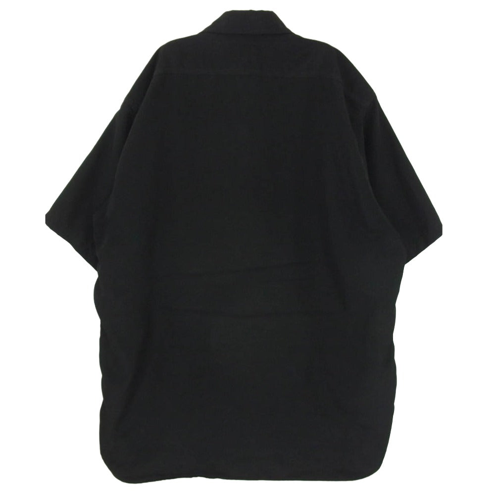 Needles ニードルス 22SS KP180 S/S WORK SHIRT Poly Cloth パピヨン刺繍 半袖 ワークシャツ ブラック系 XL【中古】